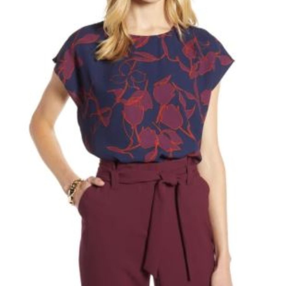 Nordstrom Halogen Cap Sleeve Blouse